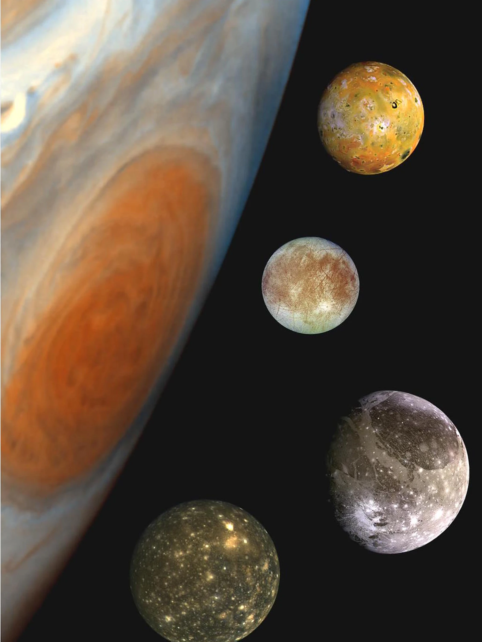 De grootste manen rond Jupiter: een pak interessanter dan je op het eerste gezicht zou denken! ((c) ESA)