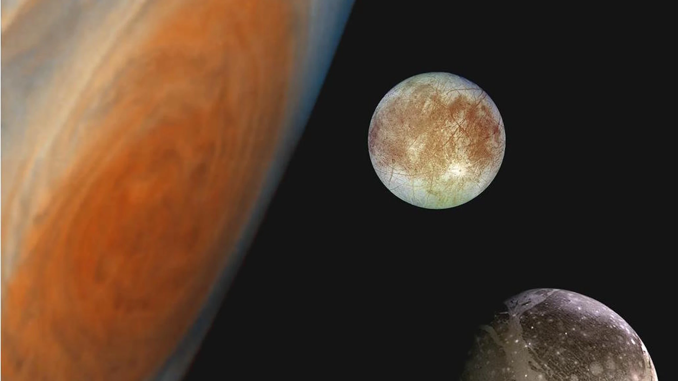 De grootste manen rond Jupiter: een pak interessanter dan je op het eerste gezicht zou denken! ((c) ESA)