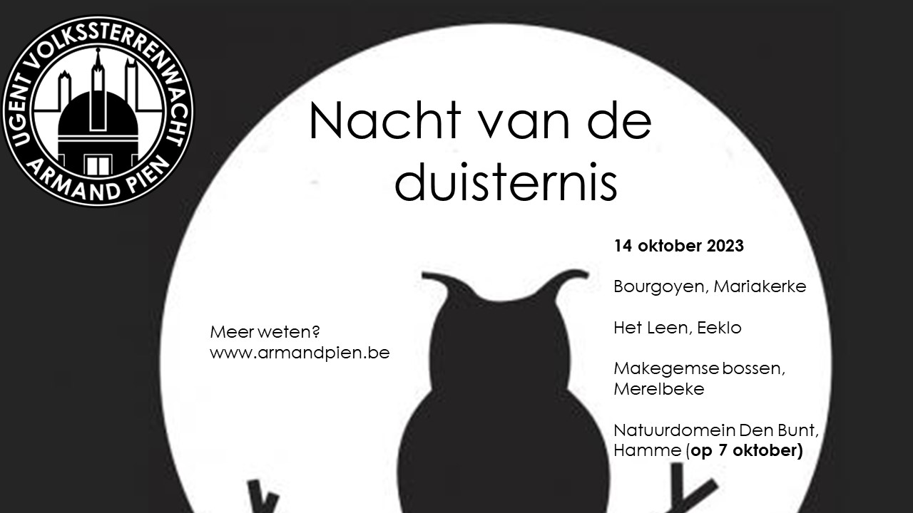 De sterrenwacht vindt je op vier plekken op de Nacht van de Duisternis!