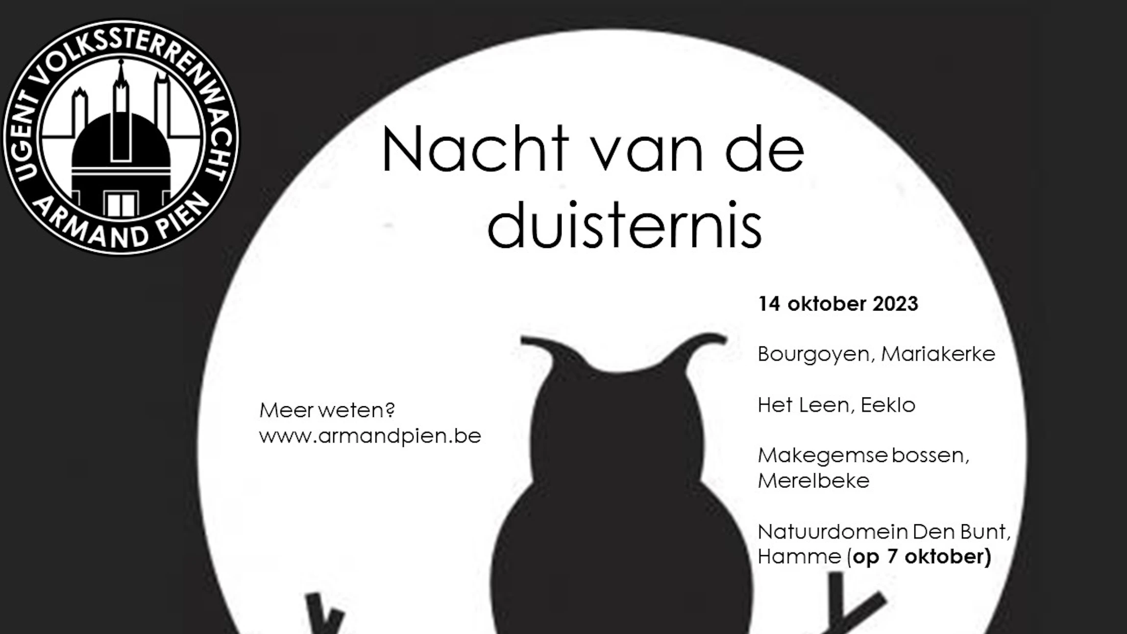 De sterrenwacht vindt je op vier plekken op de Nacht van de Duisternis!