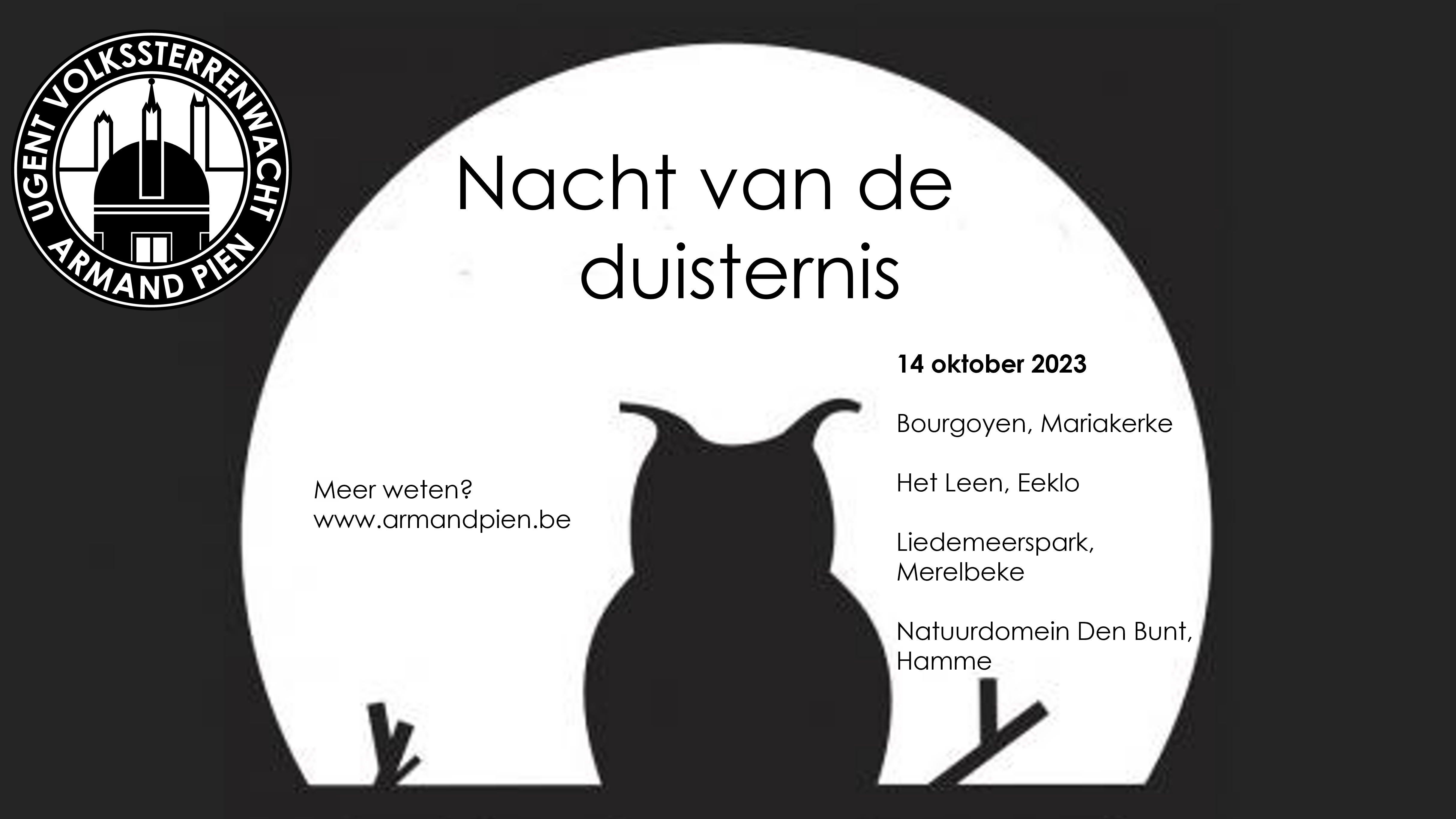 Ook in Mariakerke (Gent), Merelbeke en in Hamme staat de sterrenwacht paraat voor de Nacht van de Duisternis!