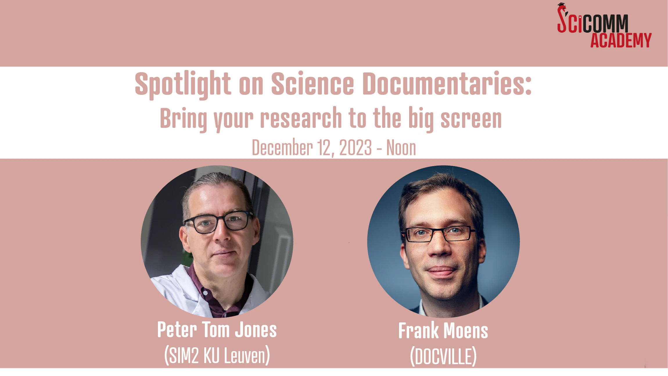 SciComm Academy Lunch talk: Spotlight on Science Documentaries - Bring your research to the big screen