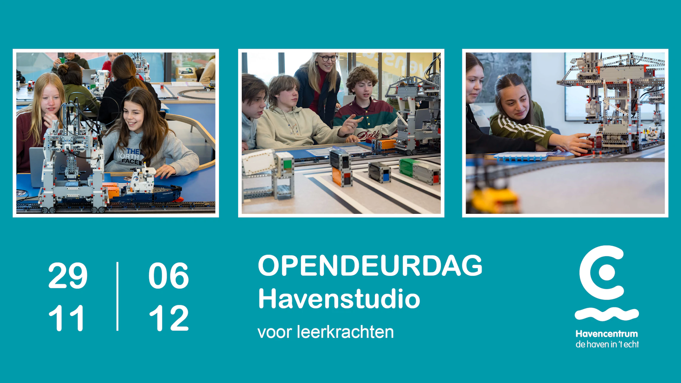 In de Havenstudio worden jongeren uitgedaagd om zelf een containerterminal te automatiseren.