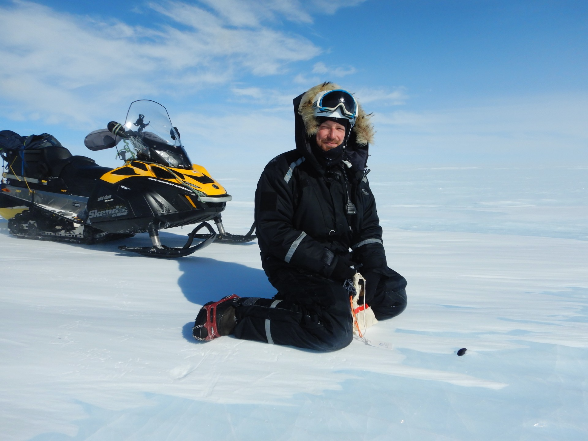 Steven Goderis (VUB) aan het werk op Antarctica