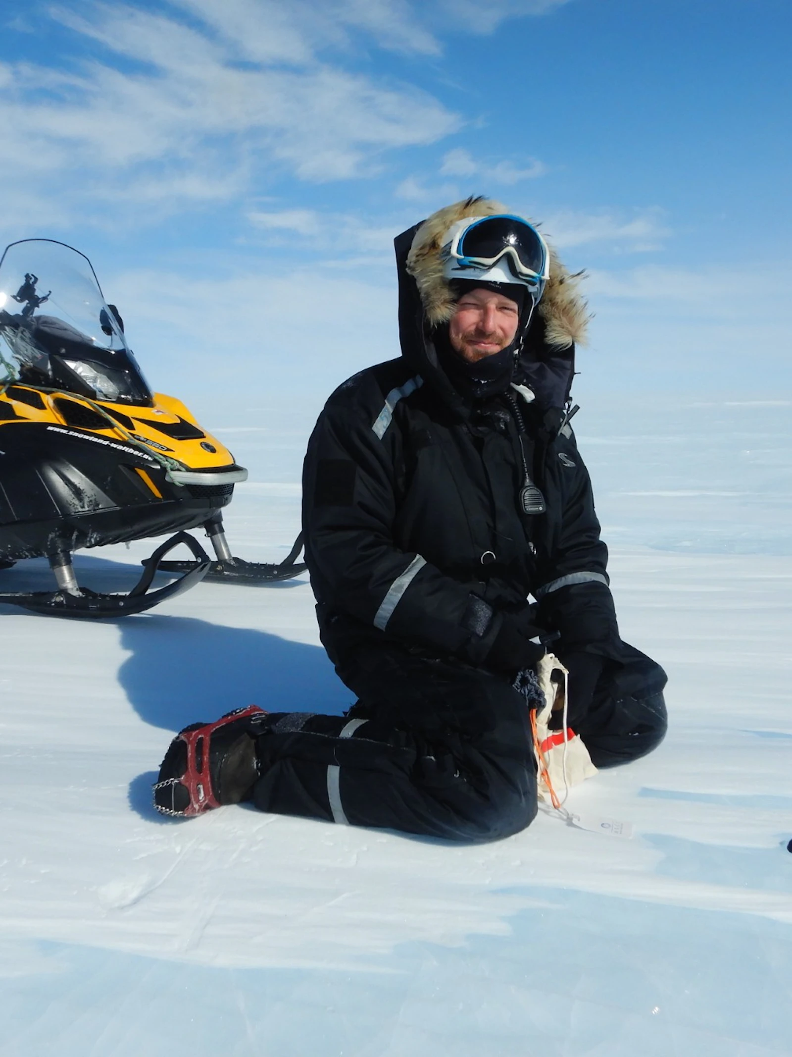 Steven Goderis (VUB) aan het werk op Antarctica