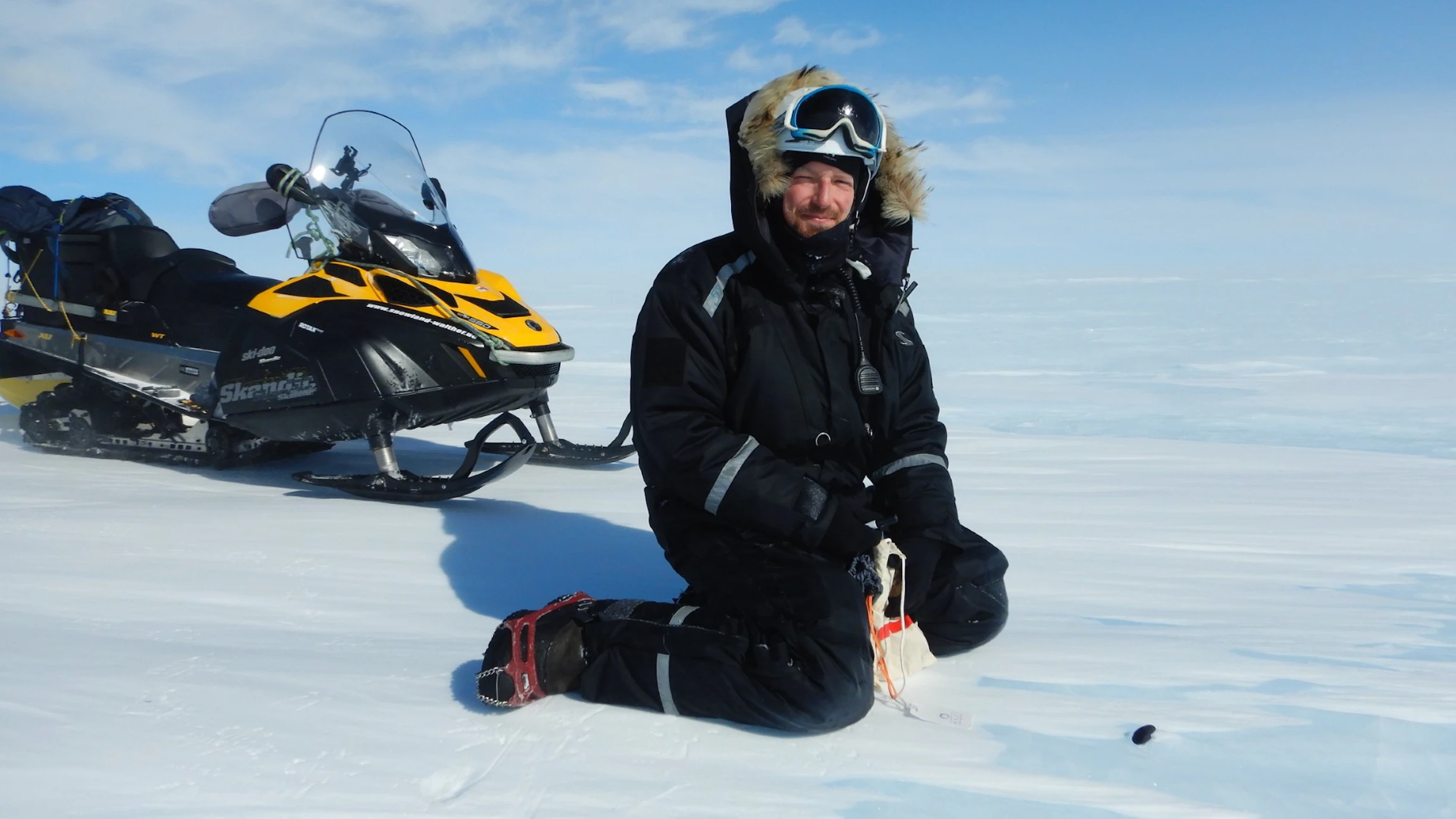 Steven Goderis (VUB) aan het werk op Antarctica