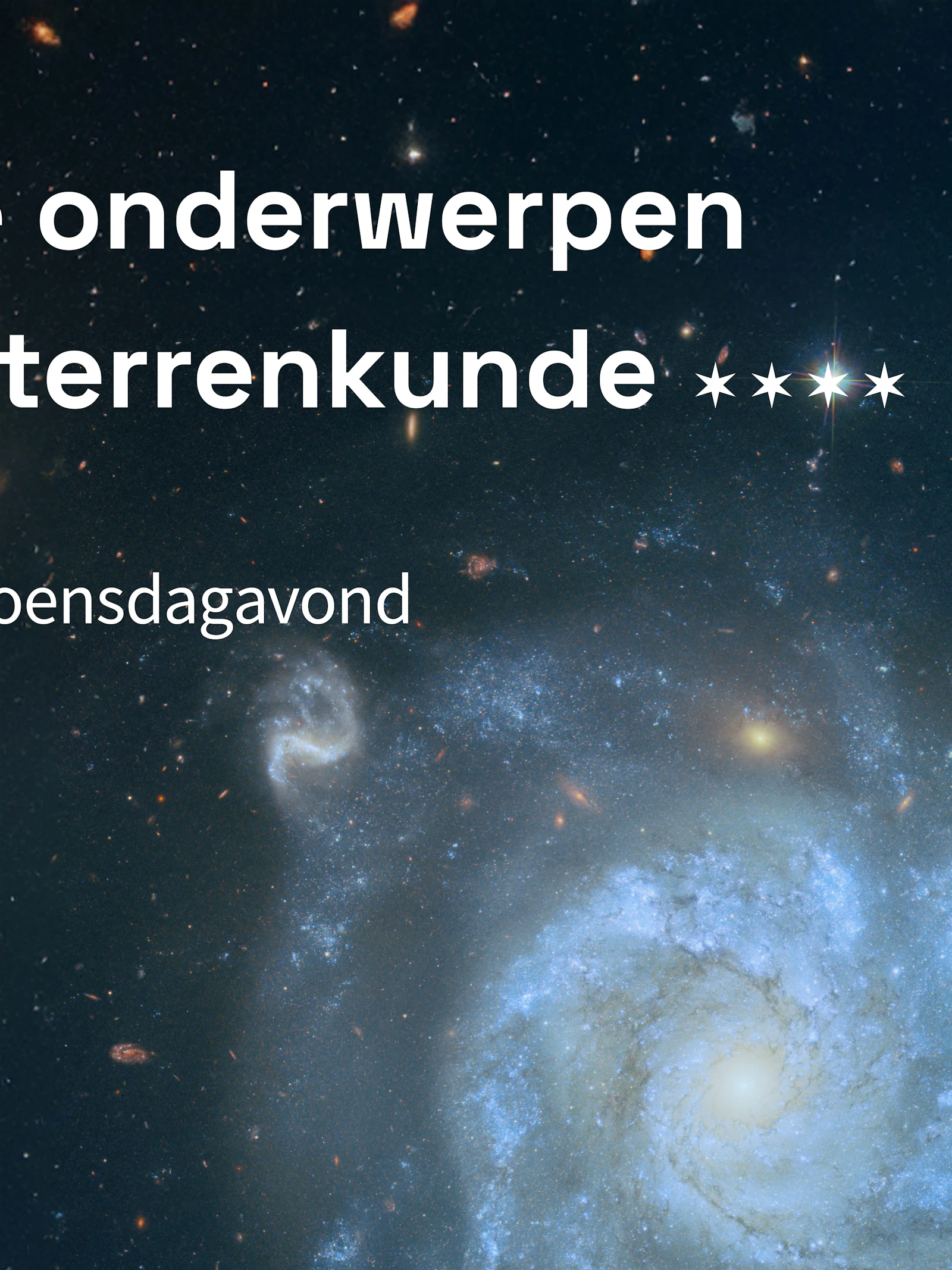 Actuele onderwerpen uit de sterrenkunde 2025-2026
