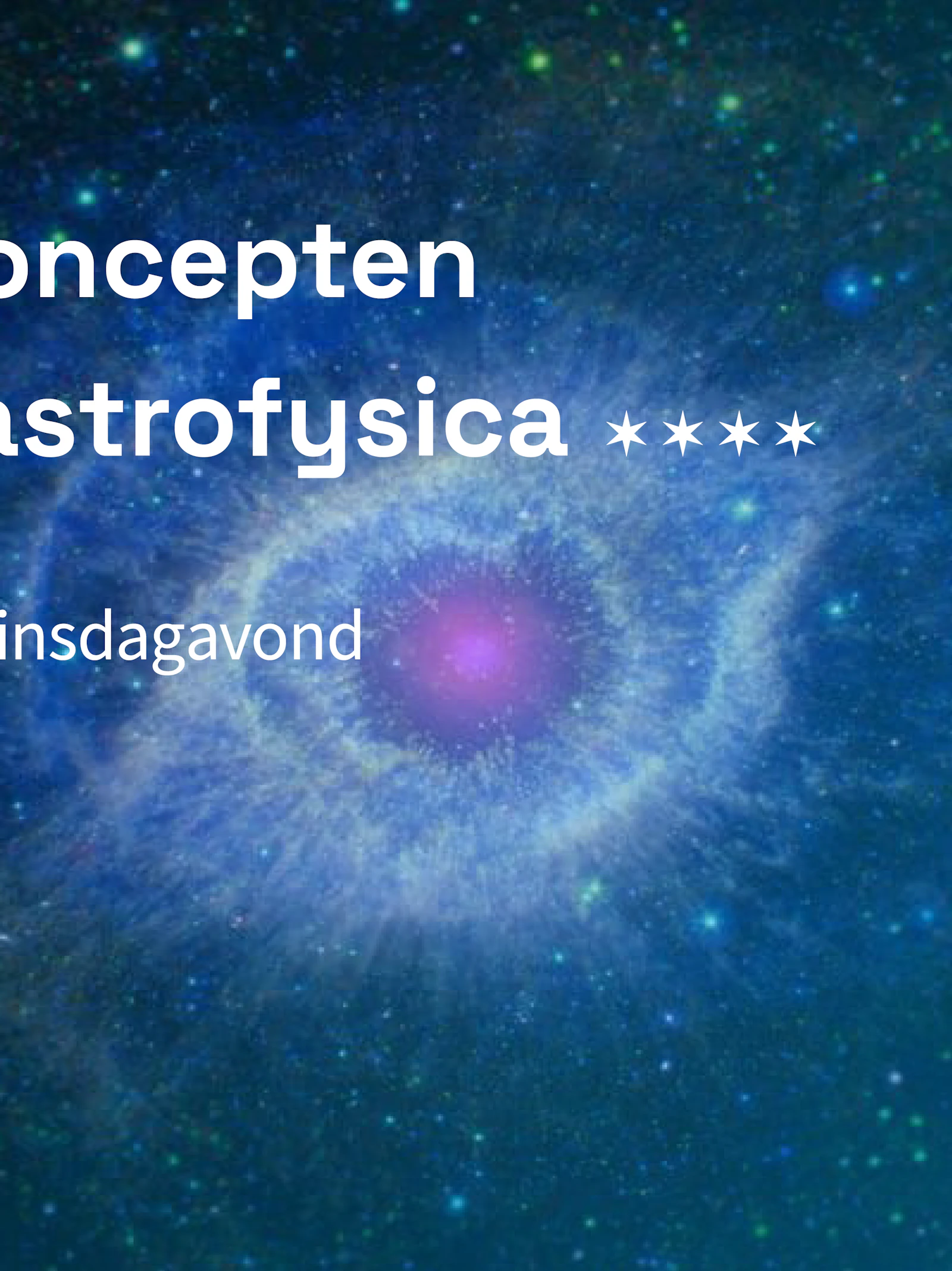 Basisconcepten uit de astrofysica 2026-2027