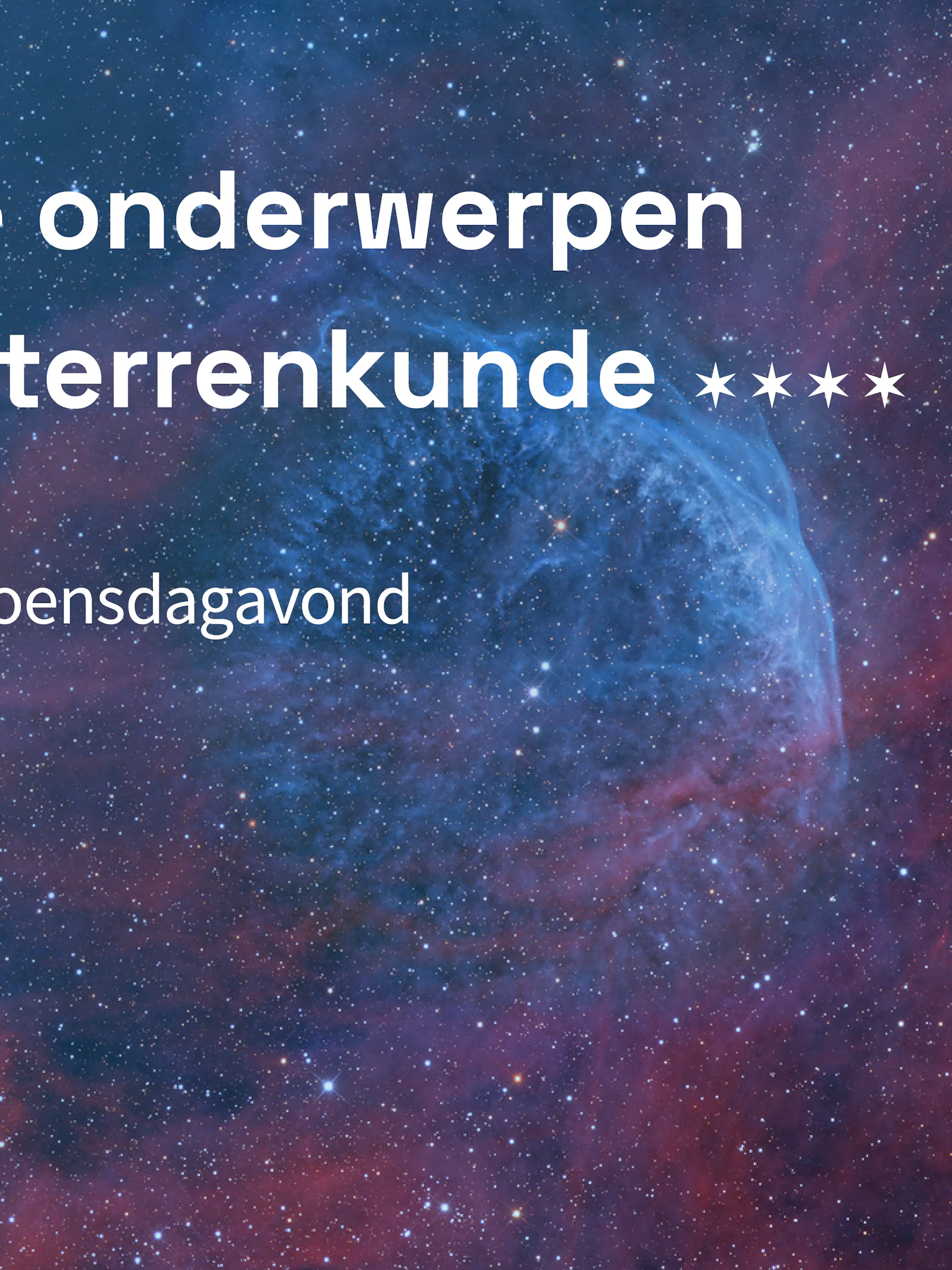 Actuele onderwerpen uit de sterrenkunde 2026-2027