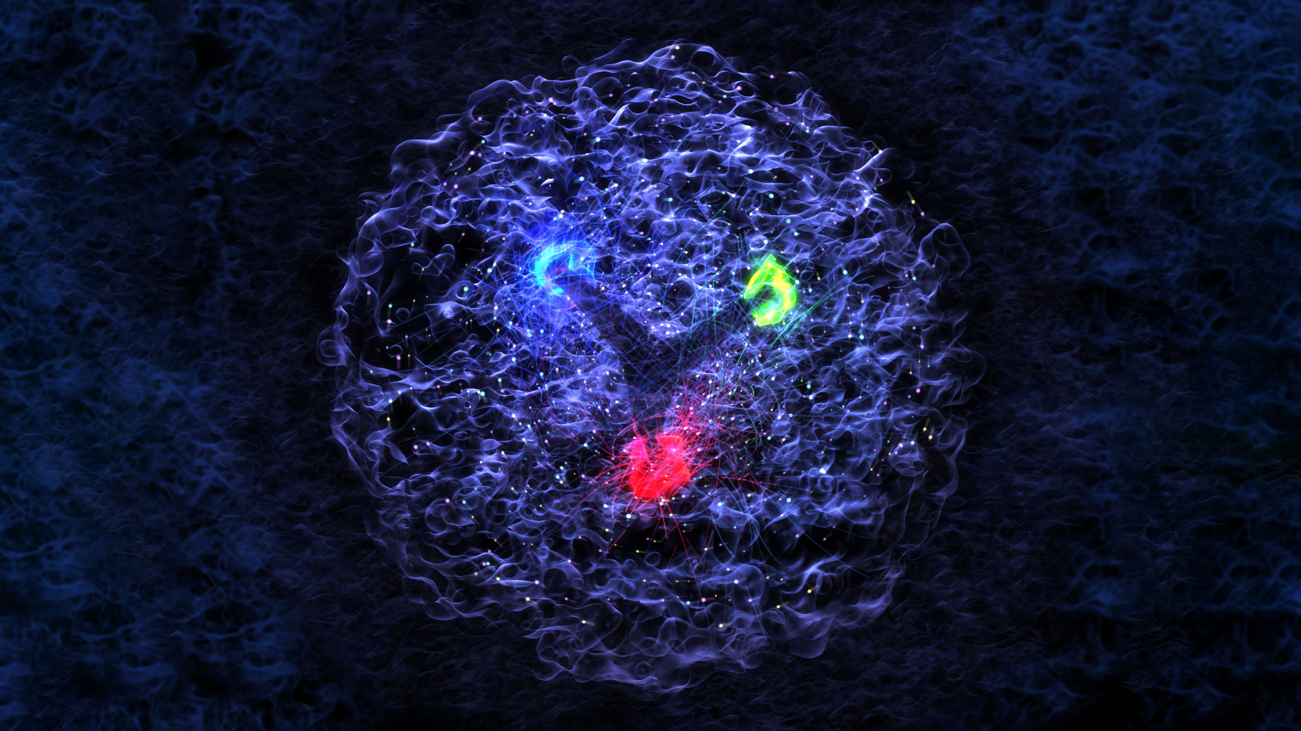 Artistieke weergave van een proton