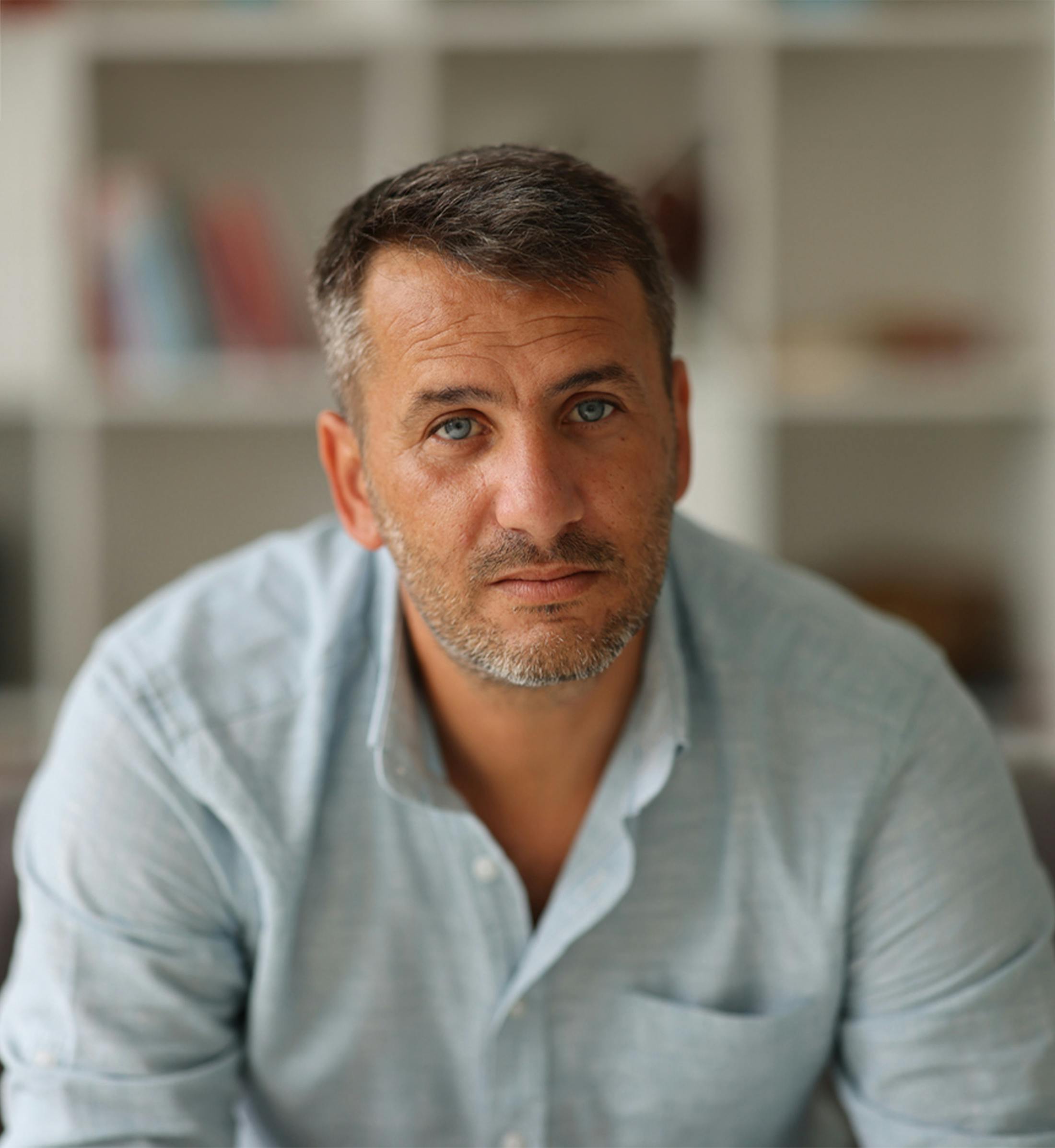 man looking into the camera
