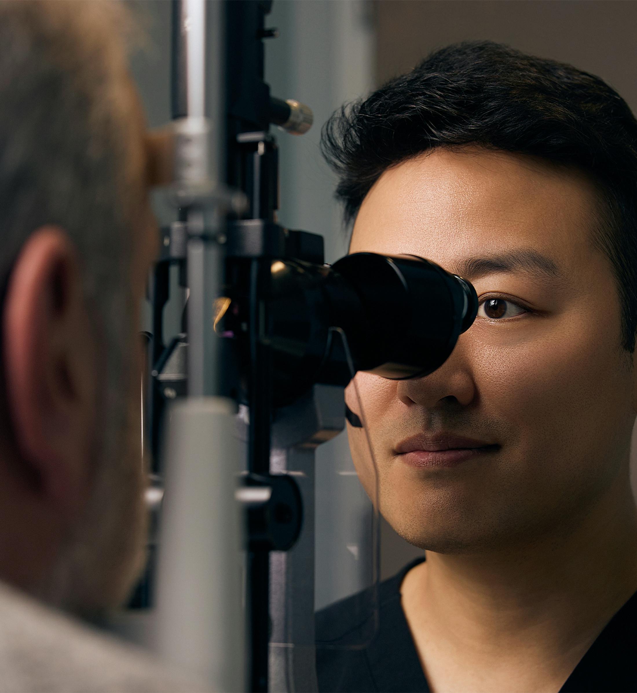 Man during eye exam