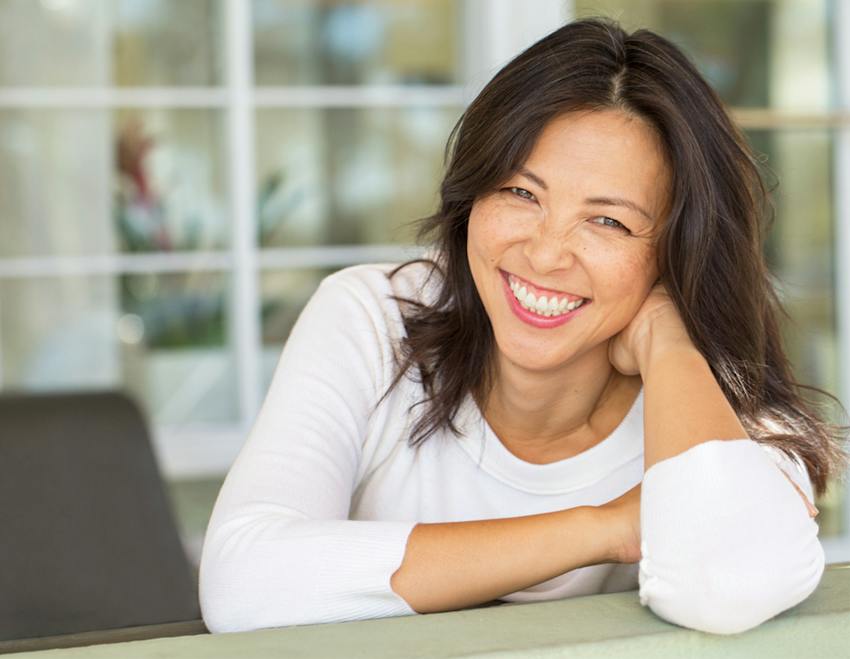 woman smiling