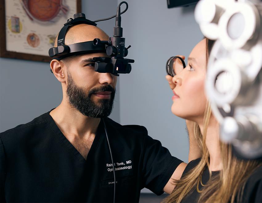 Rahul Tonk, MD, MBA with a patient