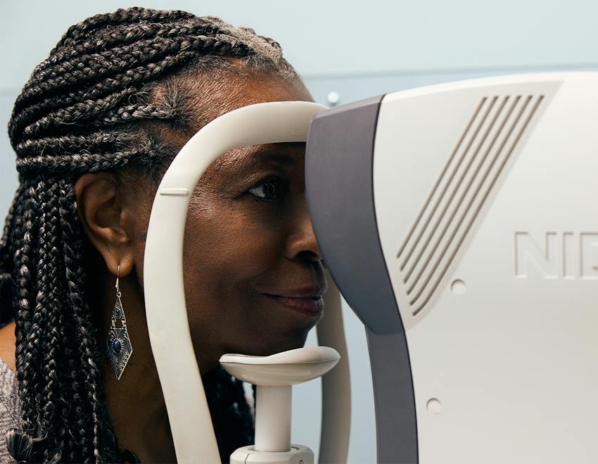 woman getting her eyes tested