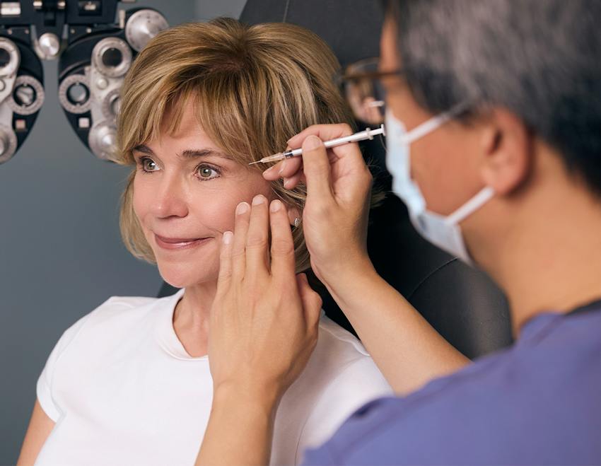 woman getting an injection