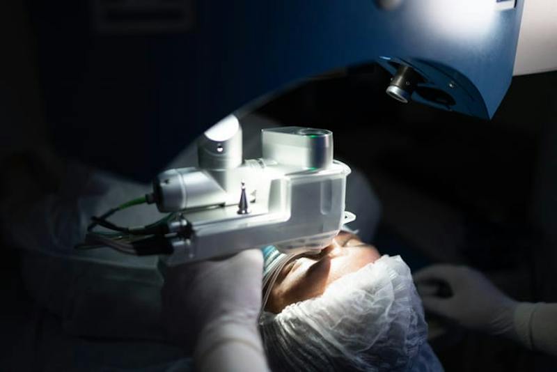 person undergoing eye procedure