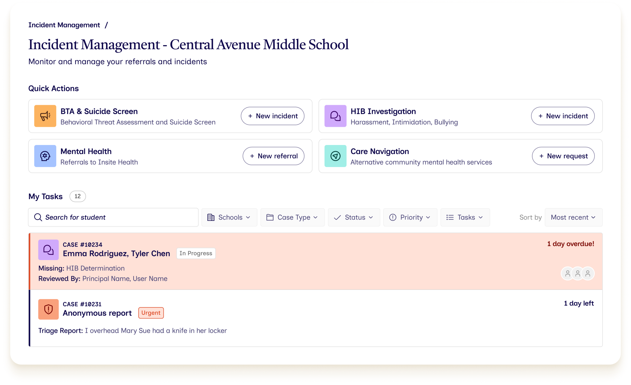 The school behavioral health platform