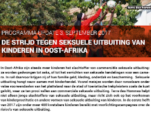 Programma update: Seksuele uitbuiting in Afrika 2017 Terre des Hommes