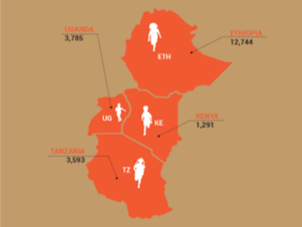 Terre des Hommes Netherlands East Africa map with children helped in 2016