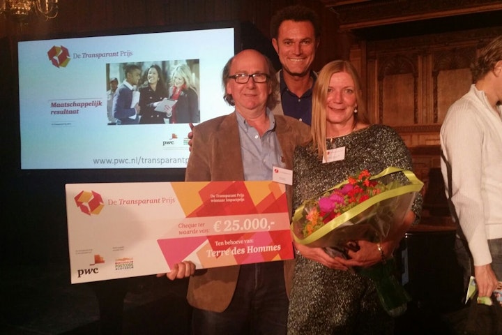 Terre des Hommes heeft met het Sweetie project de Transparant Prijs gewonnen in de categorie ‘Meest impactvolle boegbeeldproject’. Aan de prijs is een bedrag verbonden van 25.000 euro.