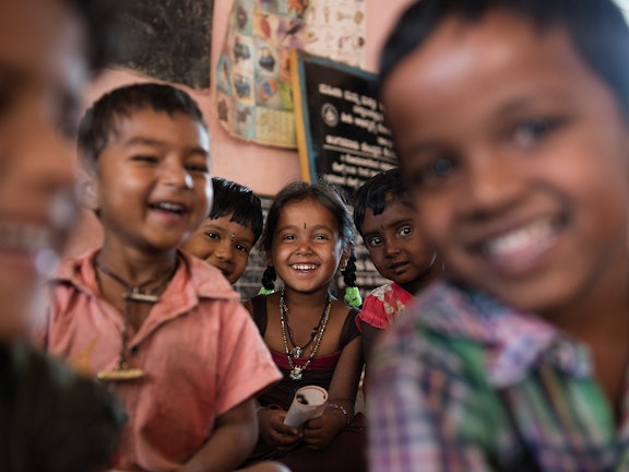 Smiling children in a schoolclass