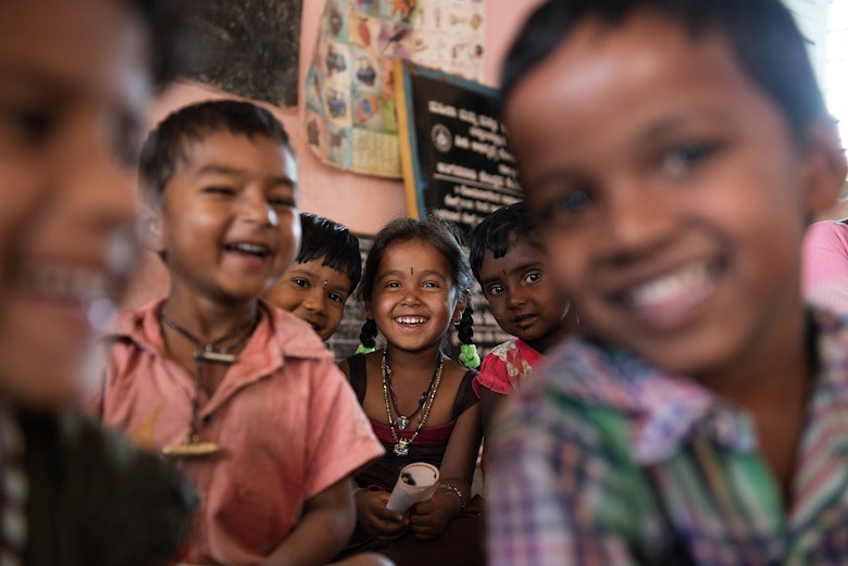 Smiling children in a schoolclass