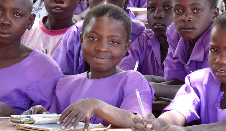 School children in Uganda before the COVID-19 outbreak