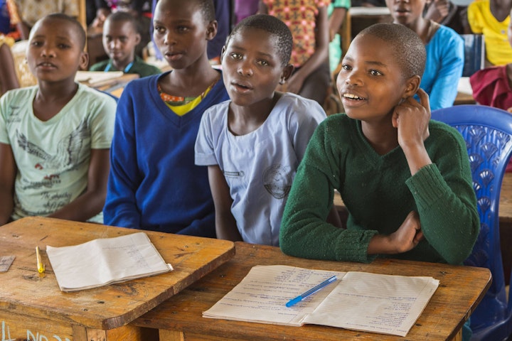 Girls in Masanga, Tanzania during an awareness class on FGM