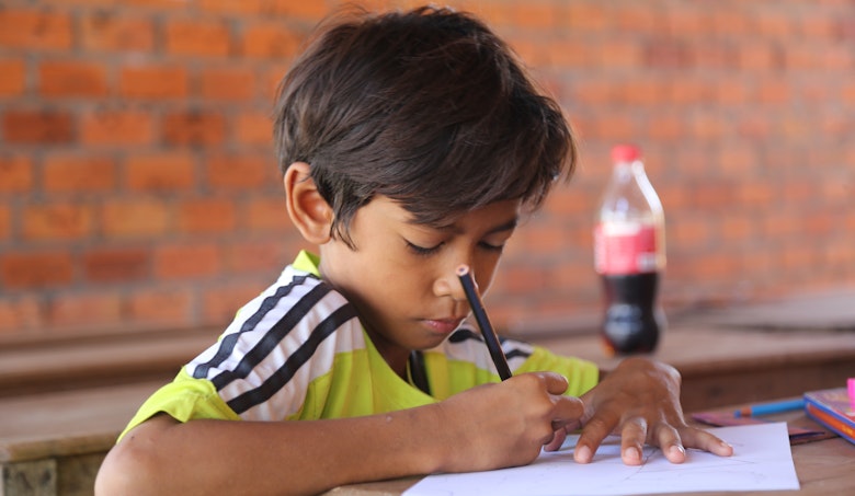 Cambodian Child Studying