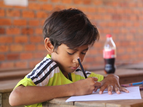 Cambodian Child Studying