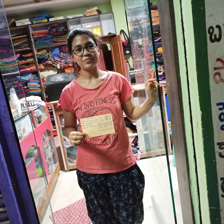 Writing postcard for the Prime Minister of India 