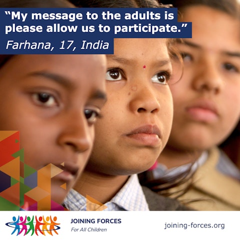 Children’s Right to Be Heard: We’re Talking; Are you Listening? Joining Forces policy brief