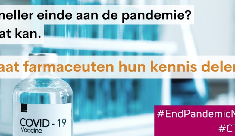 #EndPandemicNow #CTAP.  If pharmaceuticals share their knowledge, vaccin making goes quicker