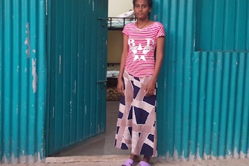 Tigist at the shelter after she was repatriated to Ethiopia