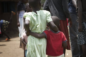 Children roaming the street in Kenya