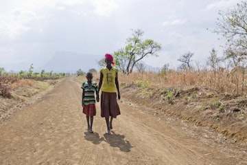 Child on the move in Napak district, Uganda