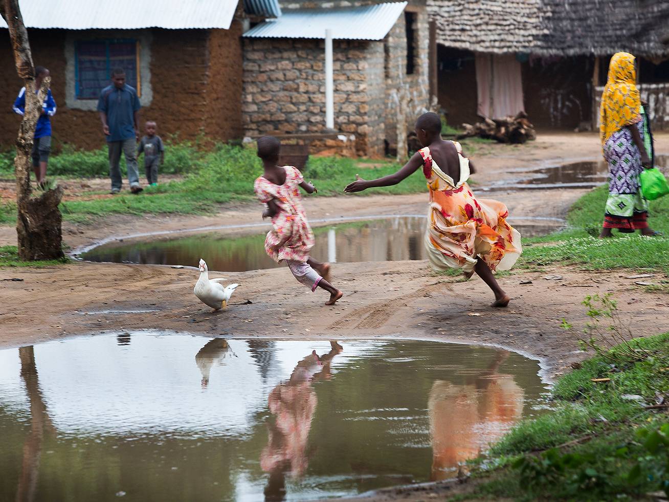 Village scene at the Kenyan Coast