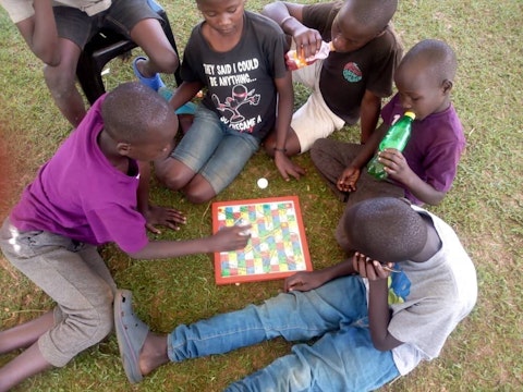 George playing with his friends