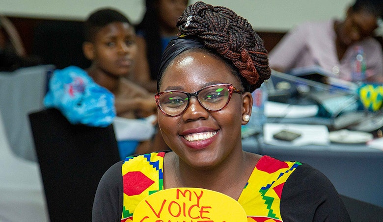 Afrikaanse meisjes en jonge vrouwen laten hun stem horen in Ghana