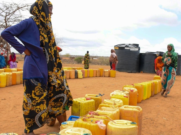 Woman fetching water in Marsabit county