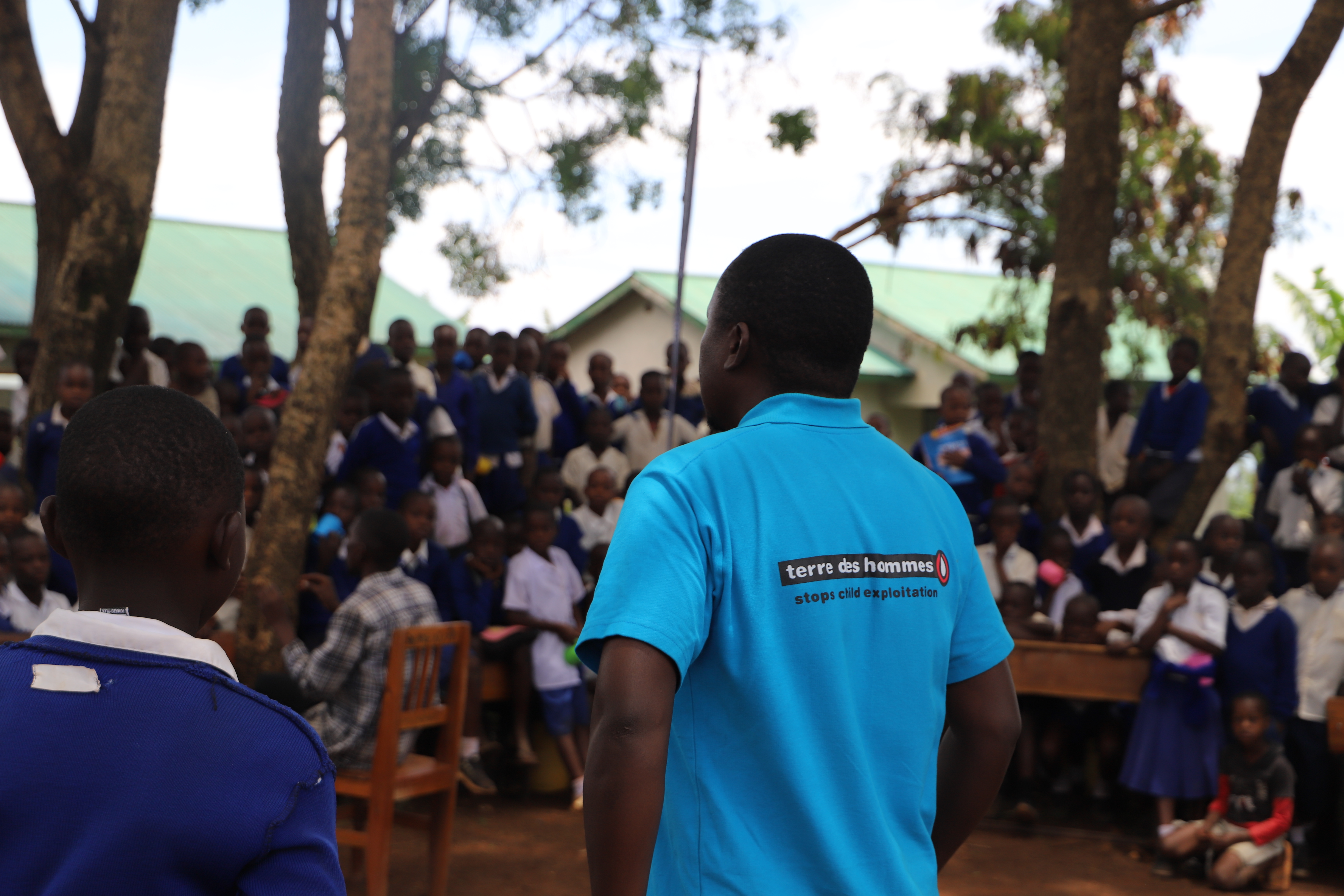 Child Rights coordinator during a session with children