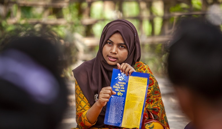 A girl from Bangladesh raises awareness
