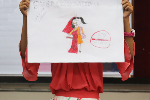 A child's drawing on stopping child marriage