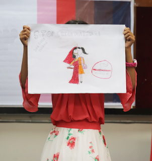 A child's drawing on stopping child marriage
