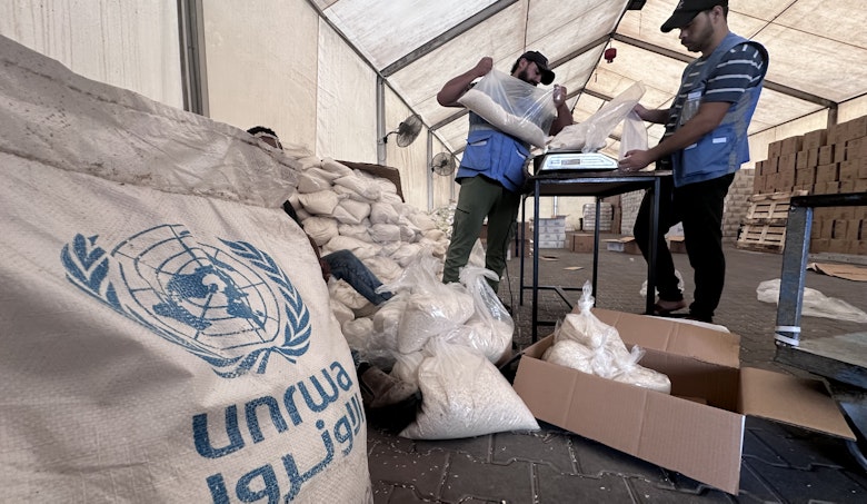 De hulp van UNRWA is essentieel voor NGO's om hun werk in Gaza te doen