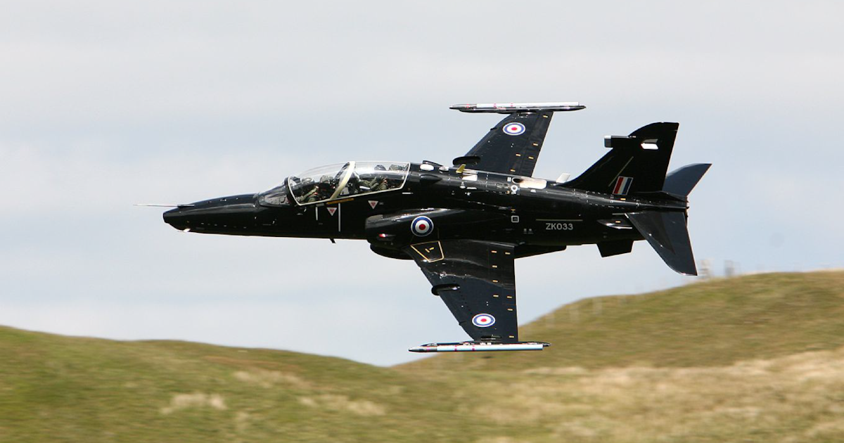 RAF Hawk T2 training aircraft in No. 25(F) Squadron markings. Credit: D. Eklund