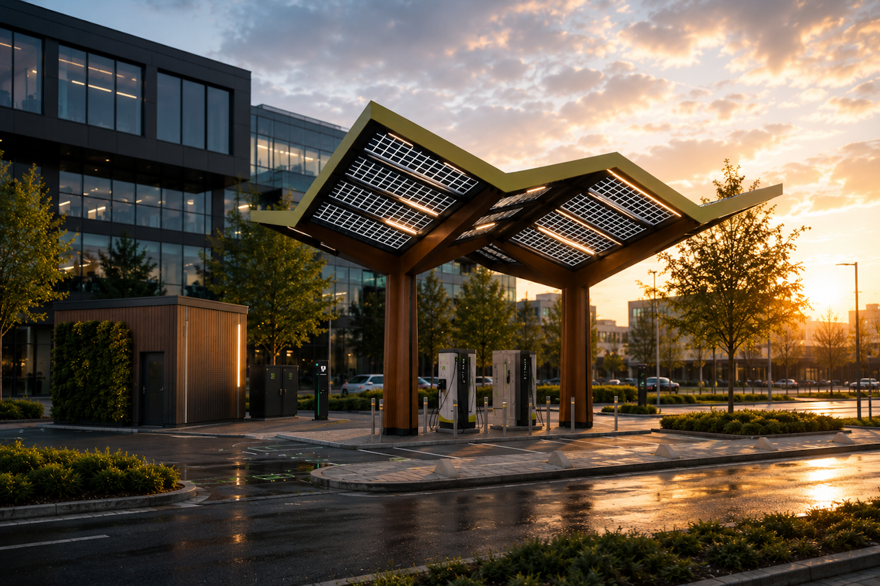 An IPlanet ultra-fast EV charging station at an Italian service station