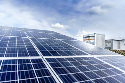 Blue and white solar panels.