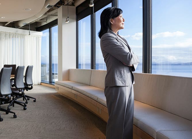 woman in suit